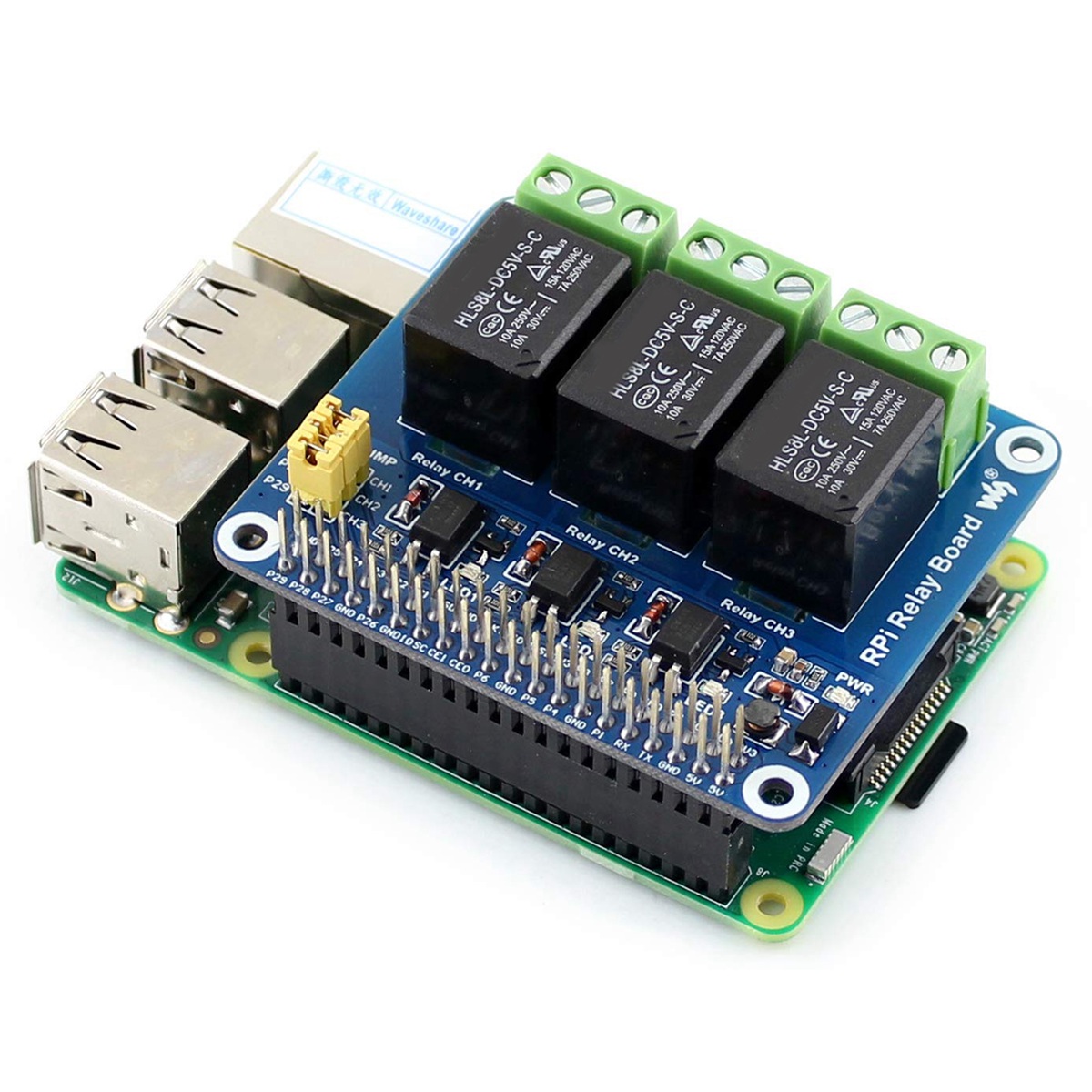 Waveshare 5V 3-Channel Relay M - Pi Zero W Board recension och pris