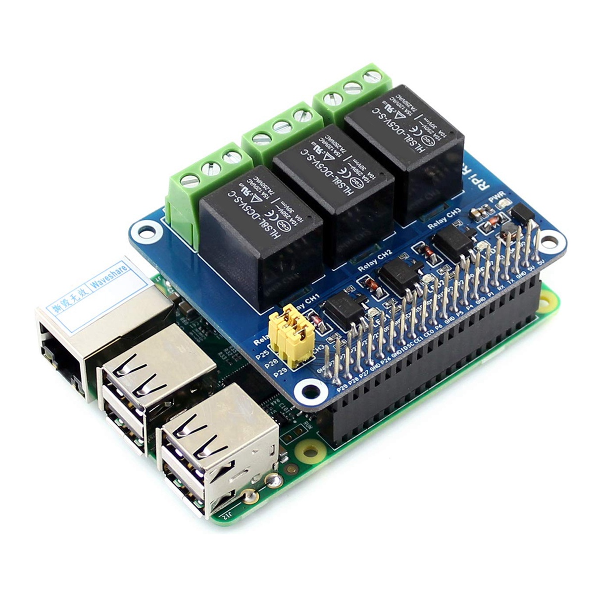 Waveshare 5V 3-Channel Relay M - Pi Zero W Board recension och pris